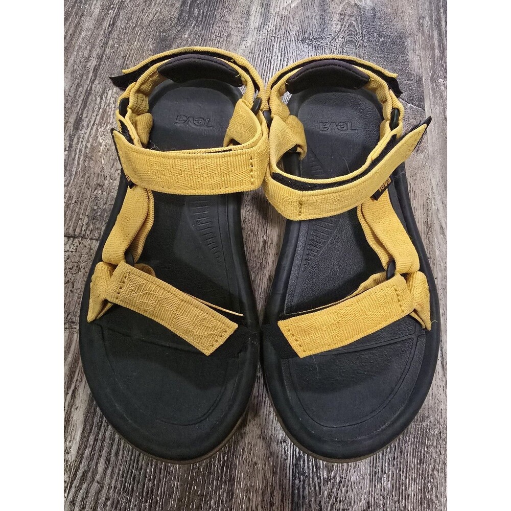 Teva womens Strappy Sandals US 6 / EU 37 Yellow Black Hook & Loop